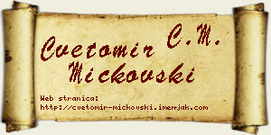 Cvetomir Mickovski vizit kartica